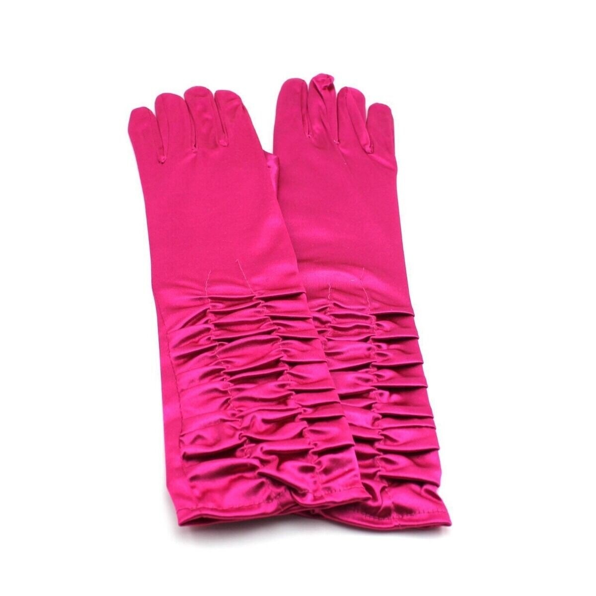 thumbnail image 2 of Women's Long Pink Satin Opera Gloves – 23″ – Evening Party Bridal Wedding – BlueDot Trading 2 of 4
