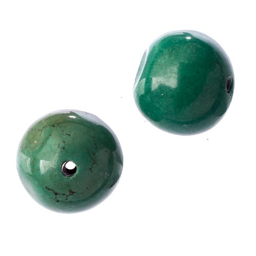 Earth&#x27;s Jewel 12mm Turquoise Green Dyed Stabilized Semi-Precious Strung Bead