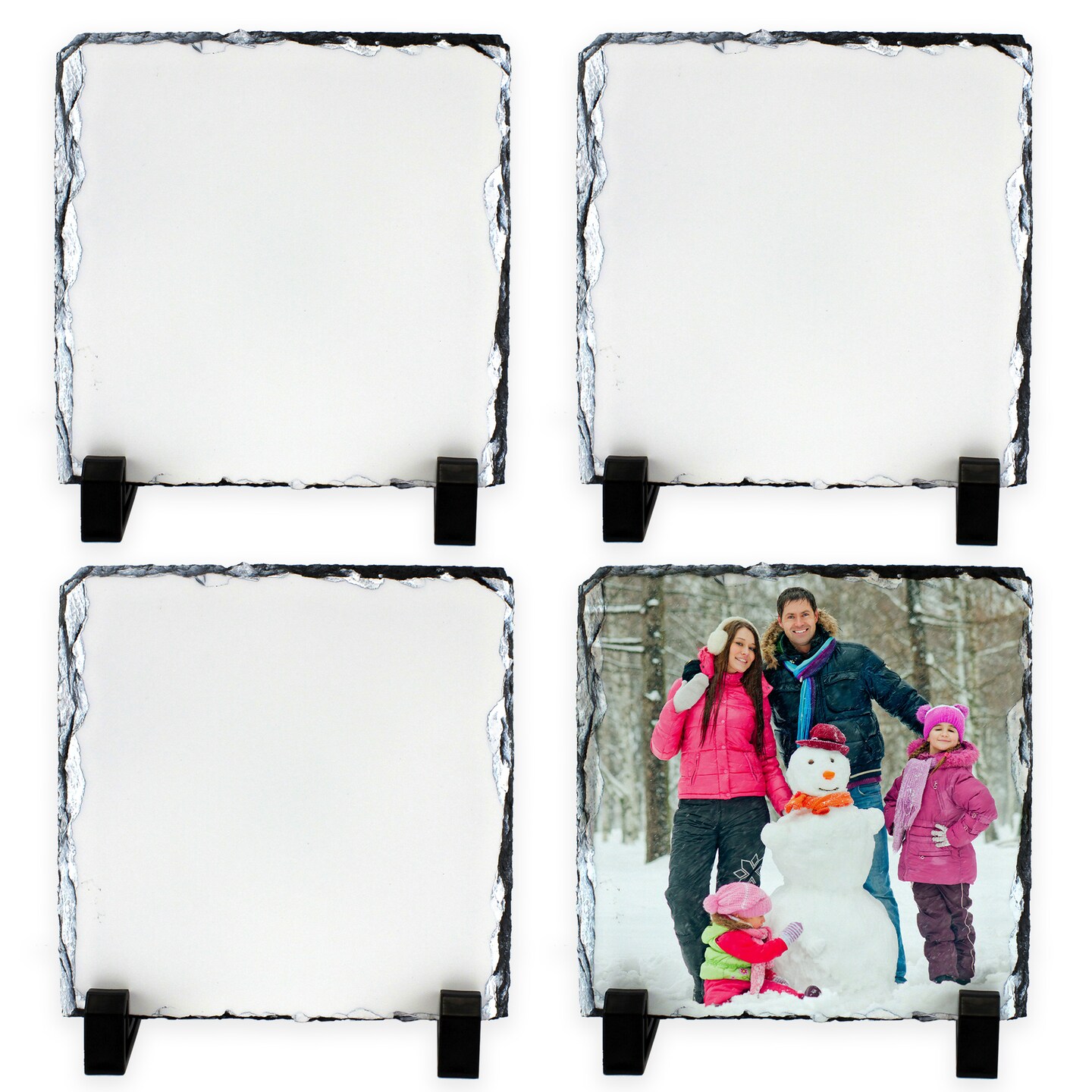 SubliSLATE Sublimation Slate Blank, Round. Includes Black Display Feet for  Photo Quality Sublimation Printing