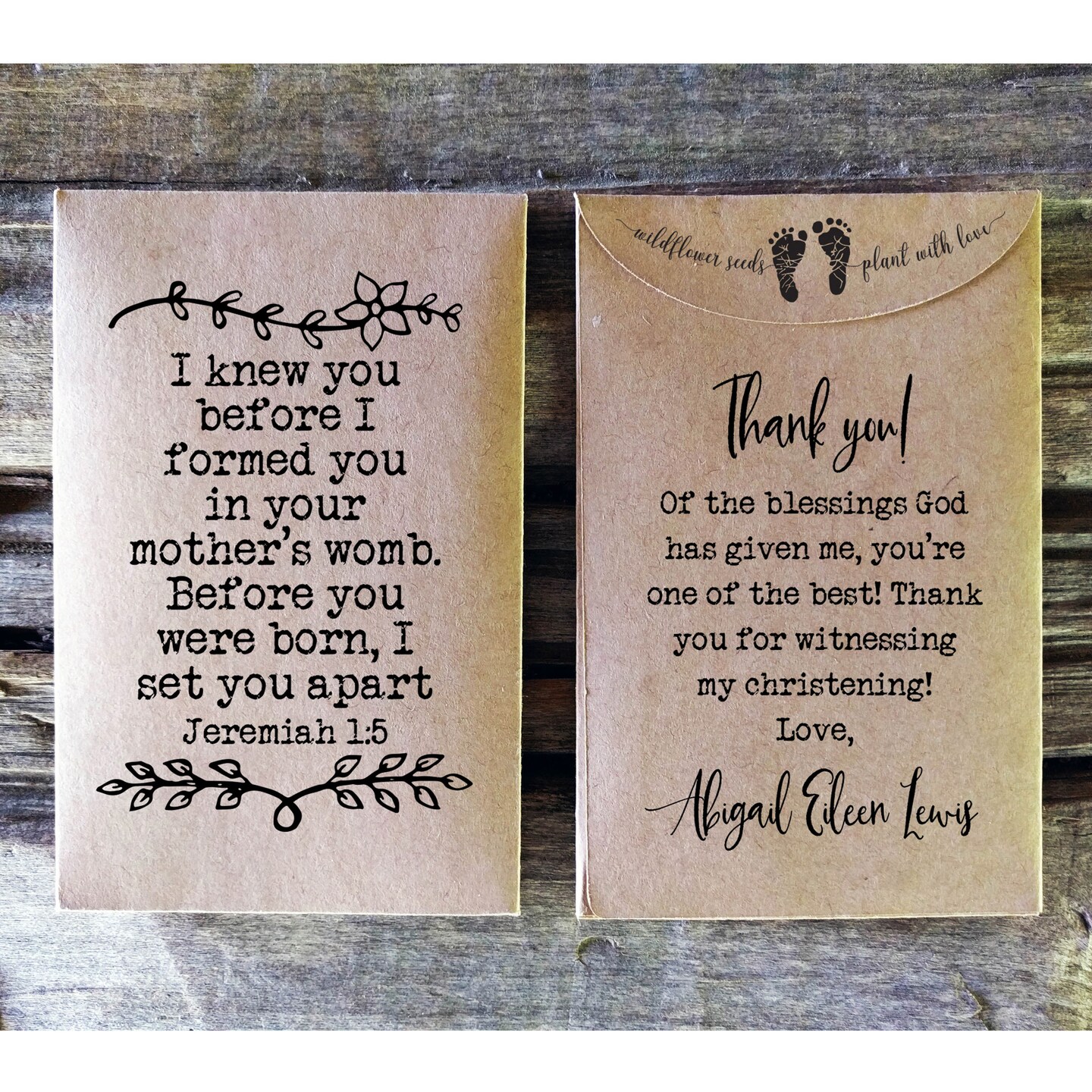 Christian Baby Shower Seed Packet Favor, PersonalizedBaptism ...