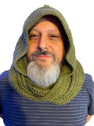Handmade Crochet Hooded Scarf, Wanderer Scarf for Cosplay, DND