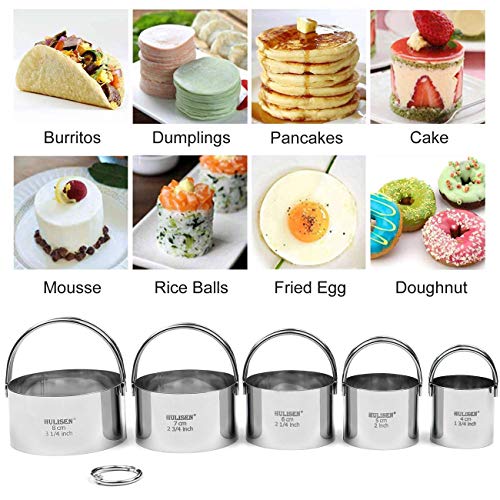 Biscuit Cutter Set (5 Pieces/Set), Round Cookies Cutter with Handle, Professional Baking Dough Tools, Gift Package