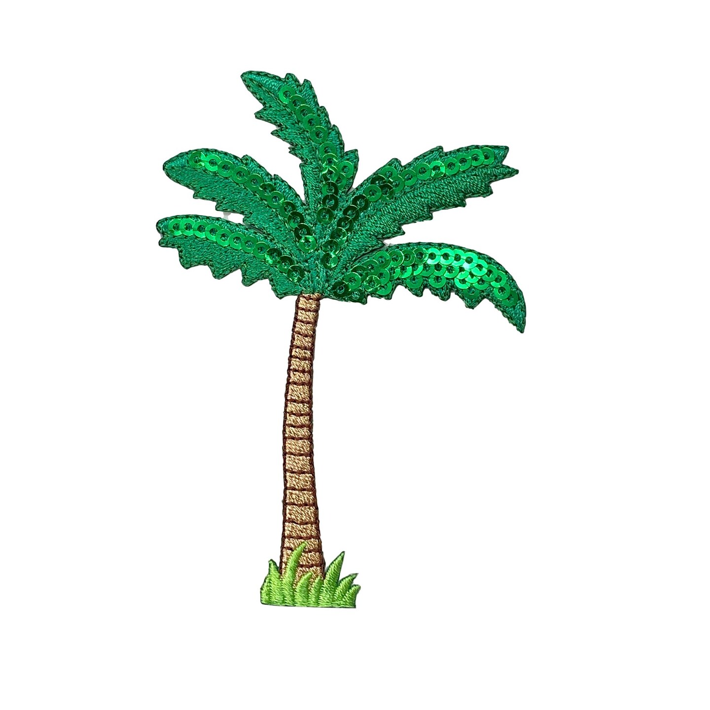 Sequin Palm Tree, Beach, Coastal, Embroidered, Iron on Patch