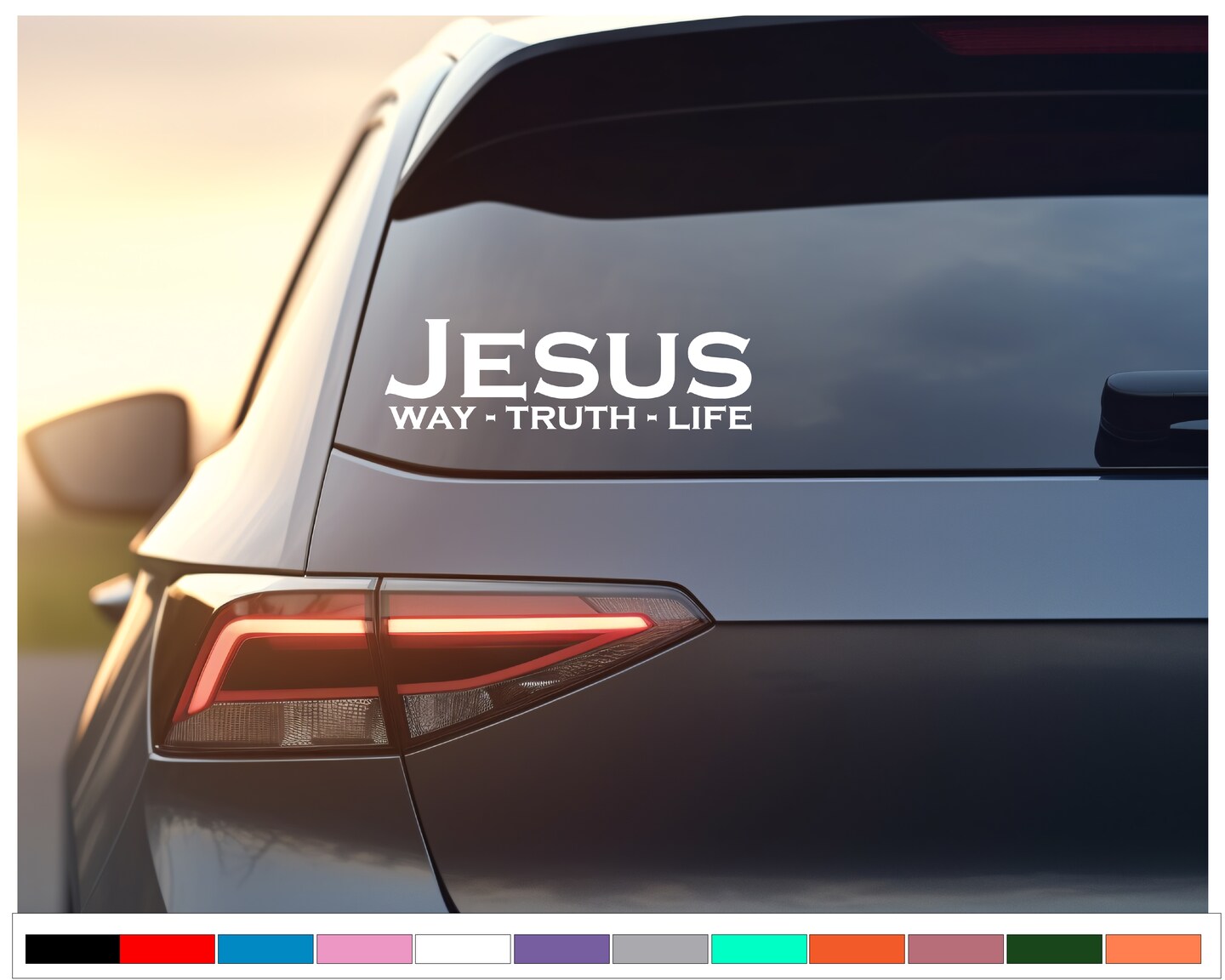 Jesus Way Truth Life Window Decal | Christian Decal | Christian Gift ...