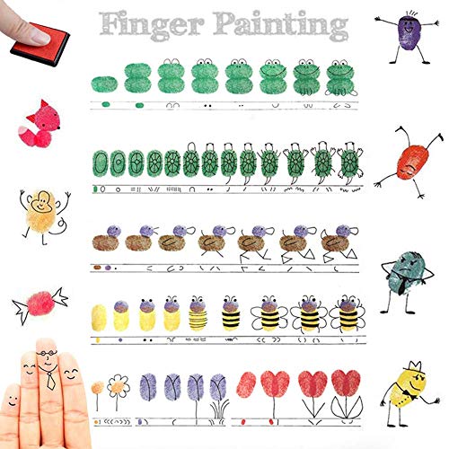 20 Pieces Finger Washable Ink Pads for Kids, Non-Toxic, 20 Color DIY Rainbow Craft Ink Pads for Rubber Stamps, Paper, Wood Fabric, Best Gift for Kids