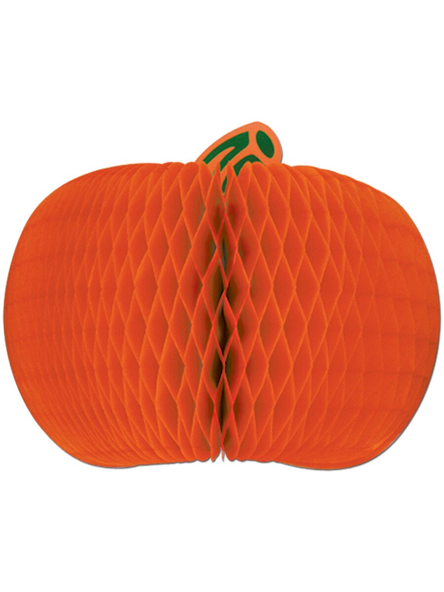 18&#x22; Orange Tissue Paper Pumpkin Centerpiece Halloween Party Decoration