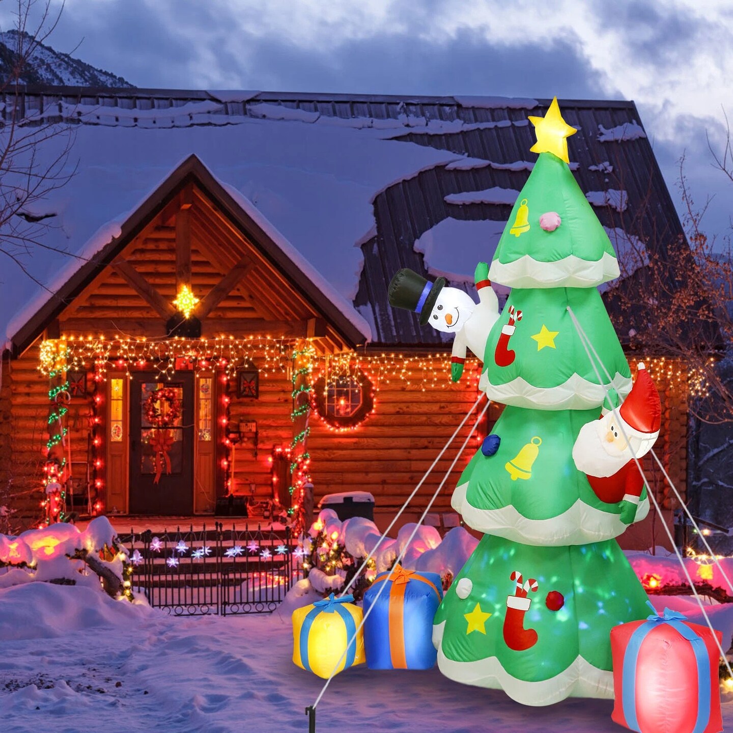 Christmas Inflatable Yard Decoration with LED Lights