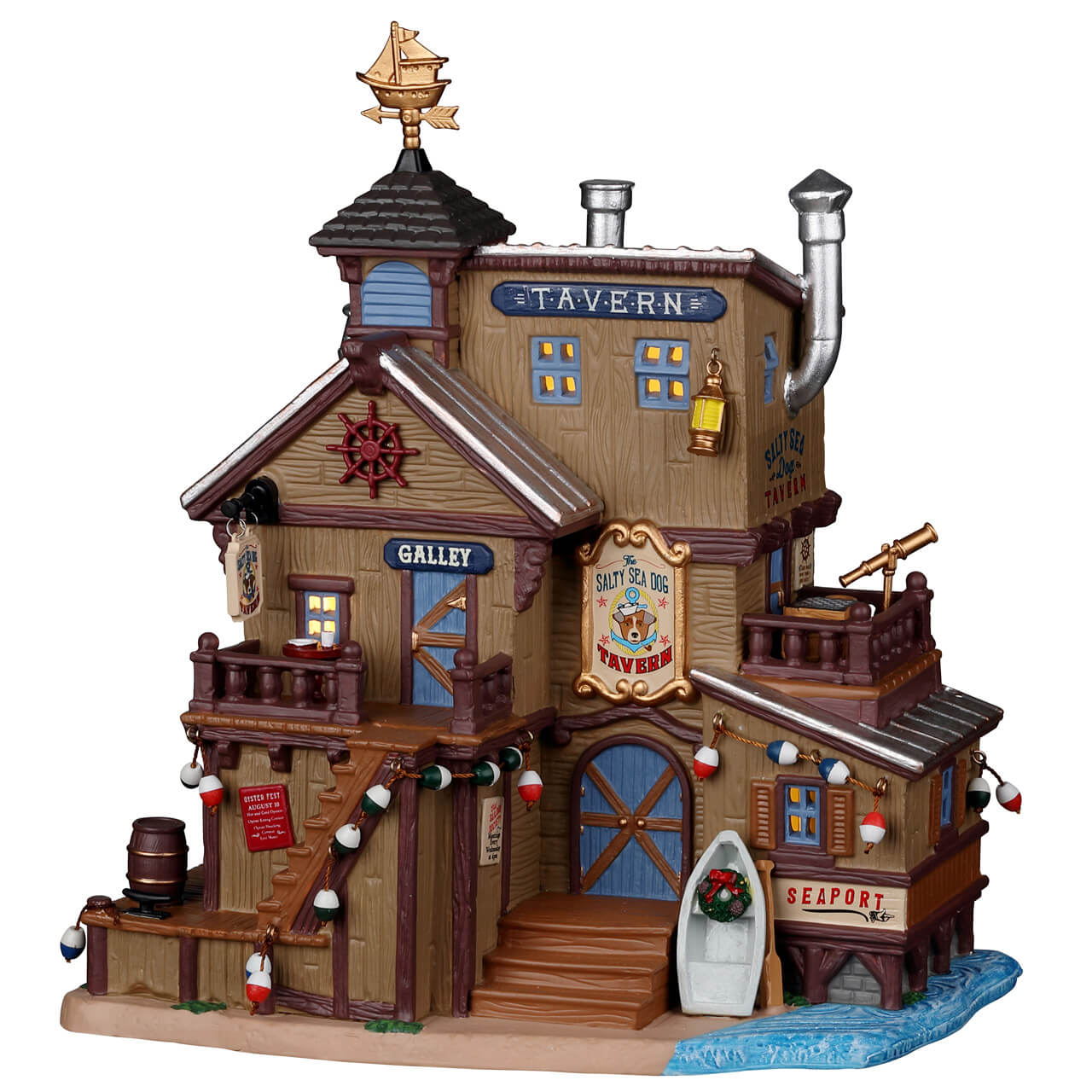 Lemax&#xA9; Plymouth Corners Village&#x2122;: The Salty Sea Dog Tavern Beach Building