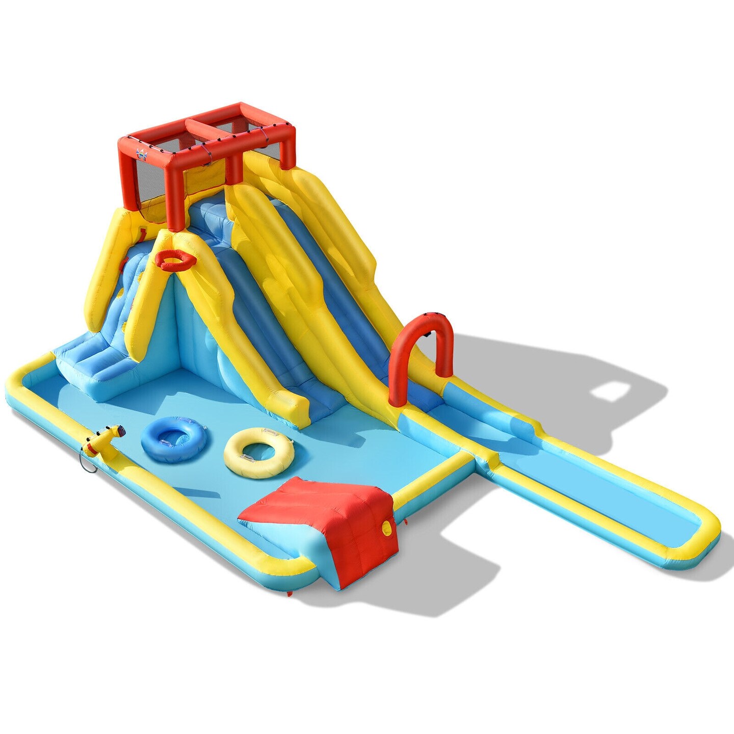7-in-1 Inflatable Dual Slide Water Park Bounce House