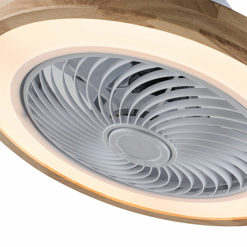 Kitcheniva Dimmable Chandelier Lamp With Remote Modern Flush Mount Ceiling Fan Light LED 20&#x22;