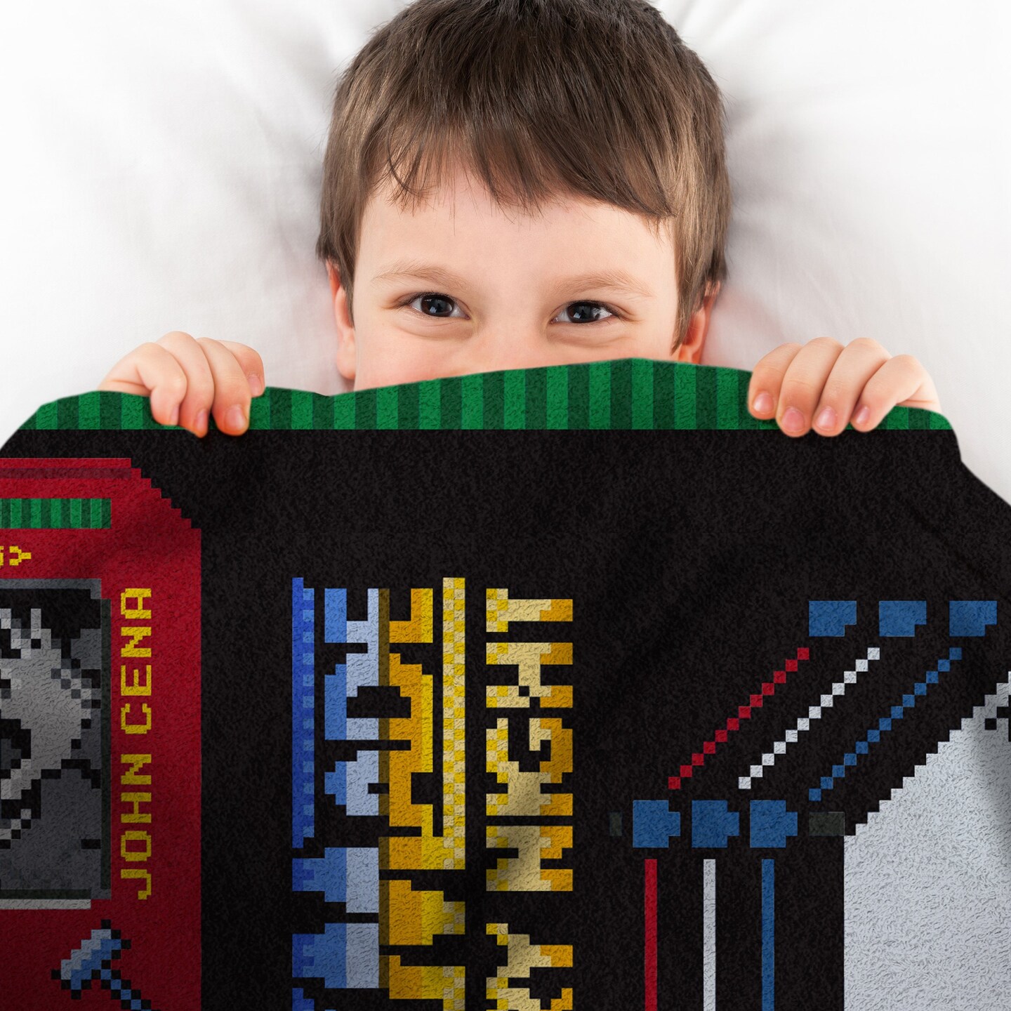 Sleep Squad WWE John Cena 60&#x201D; x 80&#x201D; Raschel Plush Blanket - Hustle Loyalty Respect
