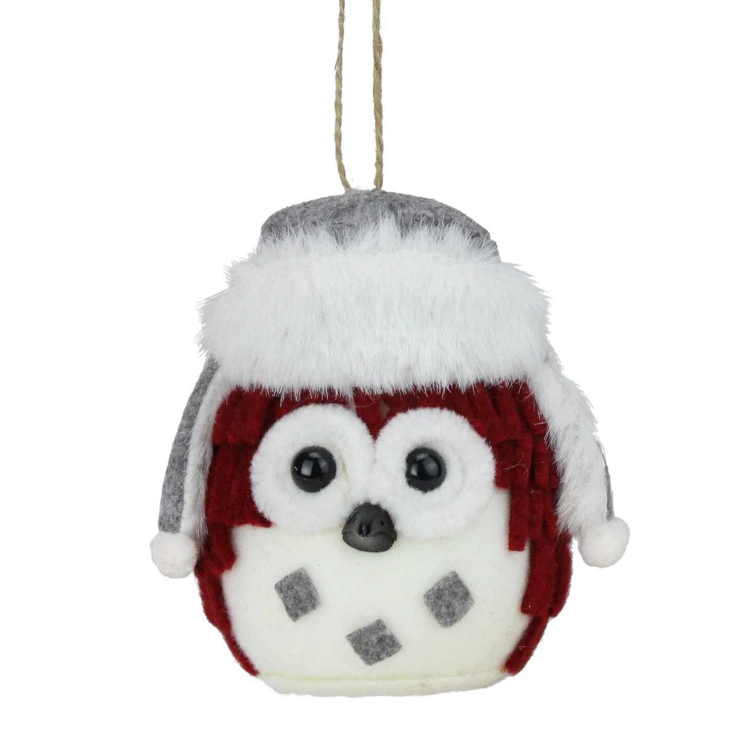 Roman 5.25&#x22; Red and White Owl Christmas Hanging Ornament