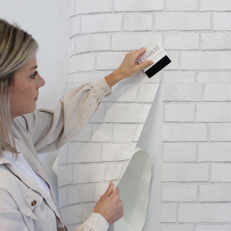 Tempaper Brick Textured Peel and Stick Wallpaper White
