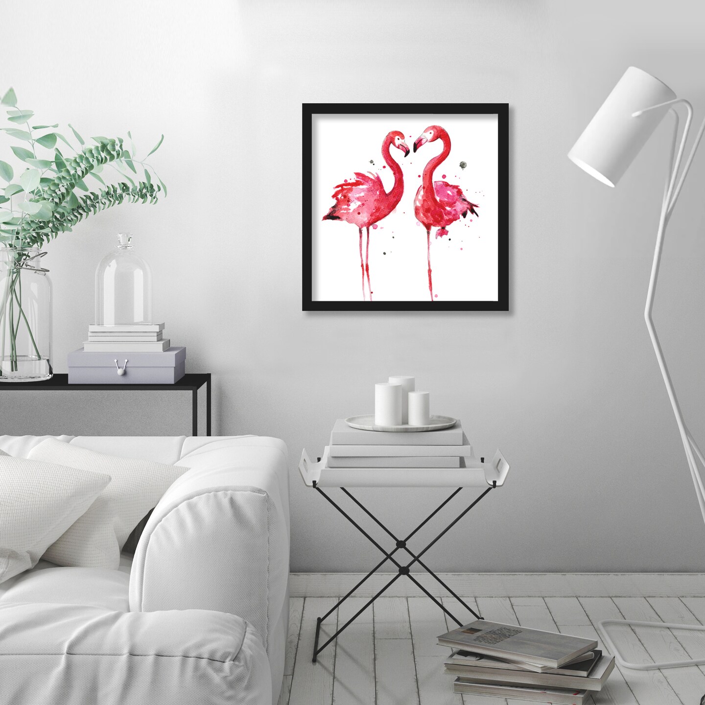 Pink Flamingos by Sam Nagel 8x8 Framed Print - Americanflat