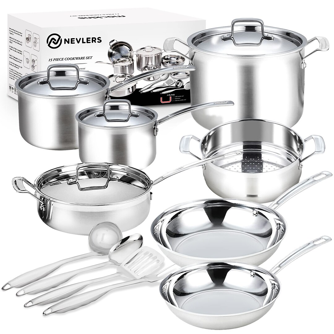 Premium Stainless Cookware 15 pcs