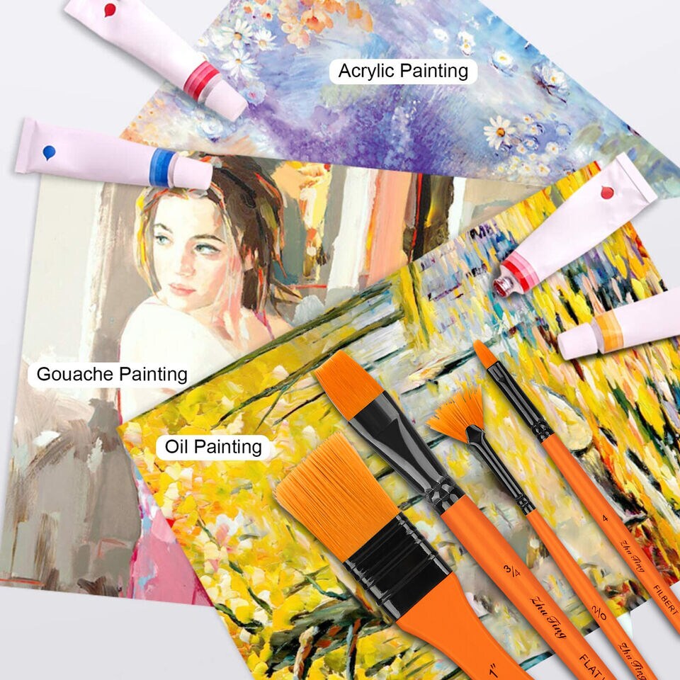 Kitcheniva 10PCS Paint Brush Acrylic Oil Watercolour Craft Painting Set