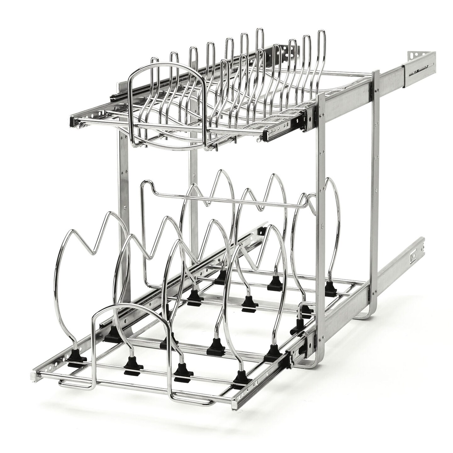 2-Tier Pull-Out Organizer for pots and pans