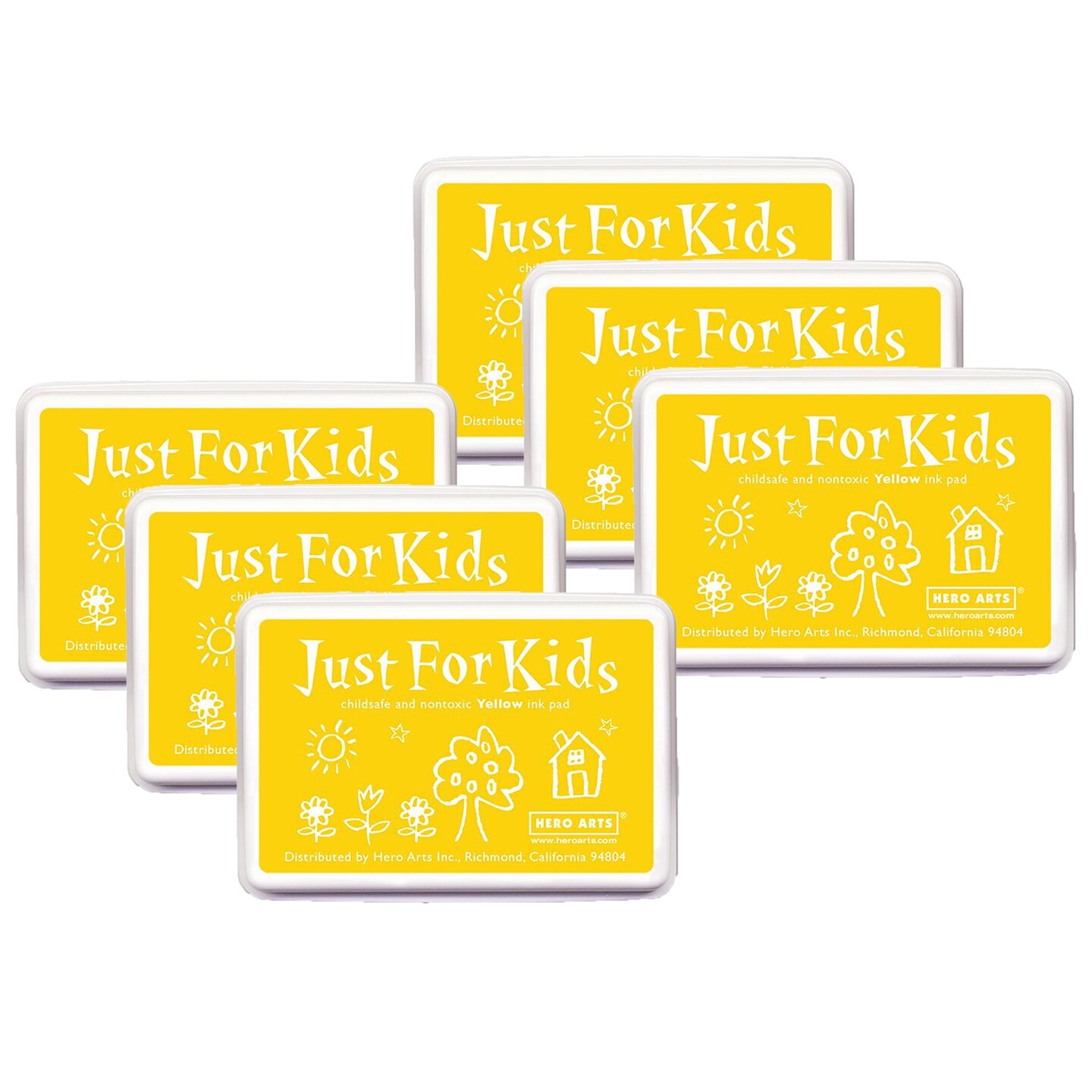 Just for Kids&#xAE; Ink Pad, Yellow, Pack of 6