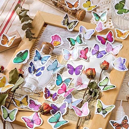 360 Pieces Butterfly Stickers Set  - Decorative Colorful Assorted Insects Decals for Scrapbooking DIY Arts Crafts Album Bullet Journals Junk Journal Planners Water Bottles Phone Cases Laptops