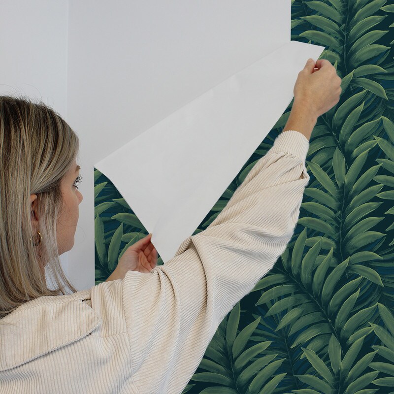Tempaper Palm Leaves Peel and Stick Wallpaper Green