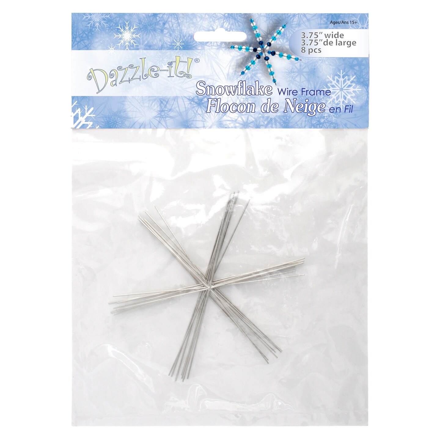 John Bead 8pcs 3.75&#x22; Snowflake Ornaments Wire Frames