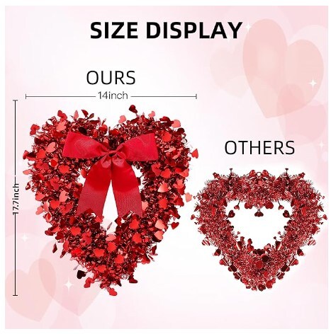 Red Heart Wreaths for Valentine&#x27;s Day