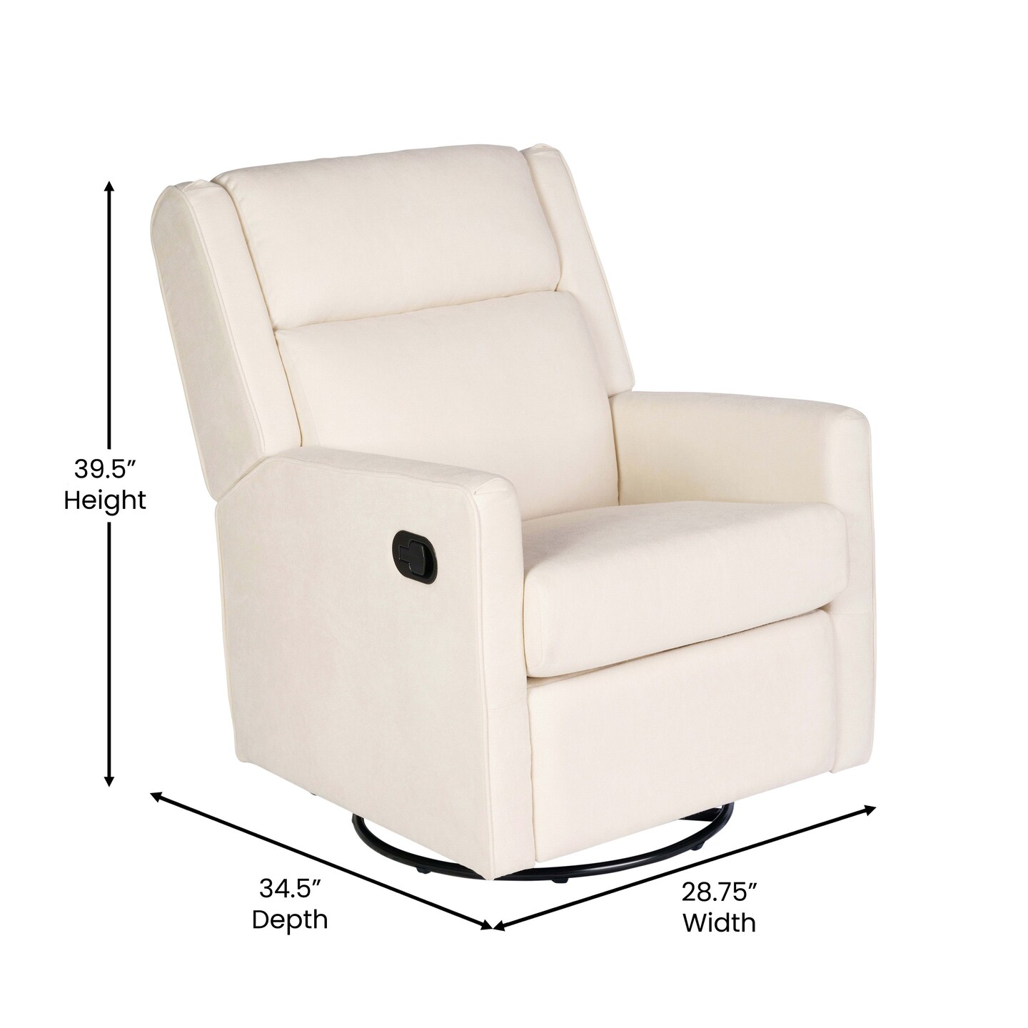 Merrick Lane Dara 3-in-1 Traditional Manual Recliner Rocker Swivel Glider Chair