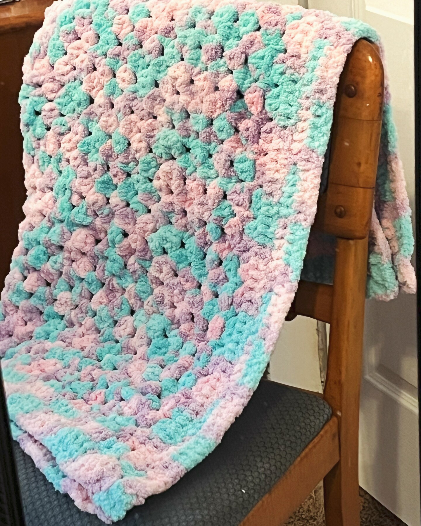 product name is Pink and Teal Baby Blanket