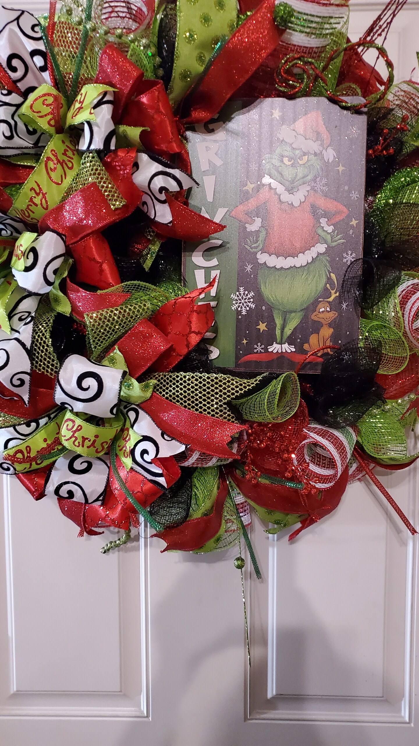 Grinch Wreath for Front Door, Green Christmas Wreath, good Grinch Decorations