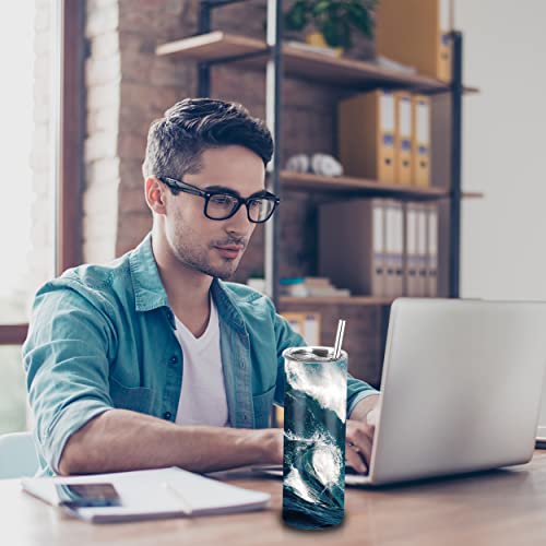 8 Pieces Sublimation Tumblers Blank 20 oz Straight Skinny Bulk for Heat transfer, Double Wall Insulated Tumbler with Lids, Straw, Rubber Bottoms, Individually Gift Boxed and Shrink Wrap Films