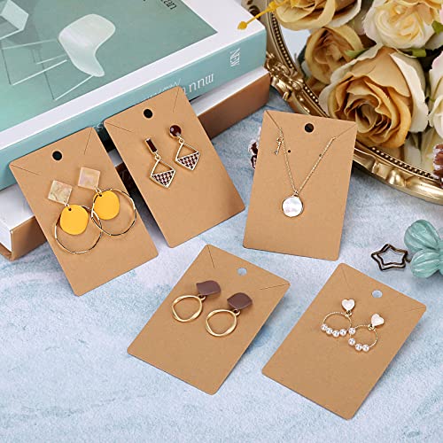 500 Pieces Earring Cards - holder Cards with 500 Pieces Bags, Display Cards for Earrings Necklace Display and Jewelry Packaging