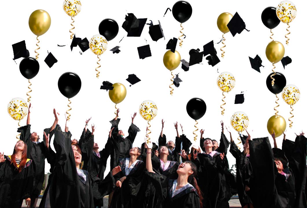50 Pieces 12 Inches Black and Gold Balloons, Gold Confetti Balloons, Gold Metallic Latex Balloons for Birthday Party Decorations Graduation Balloon Garland Arch Kit, New Years Eve Decorations