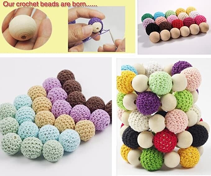 Wooden Beads Bulk Natural Round Spacer Wood Crafts & Jewelry Beads.