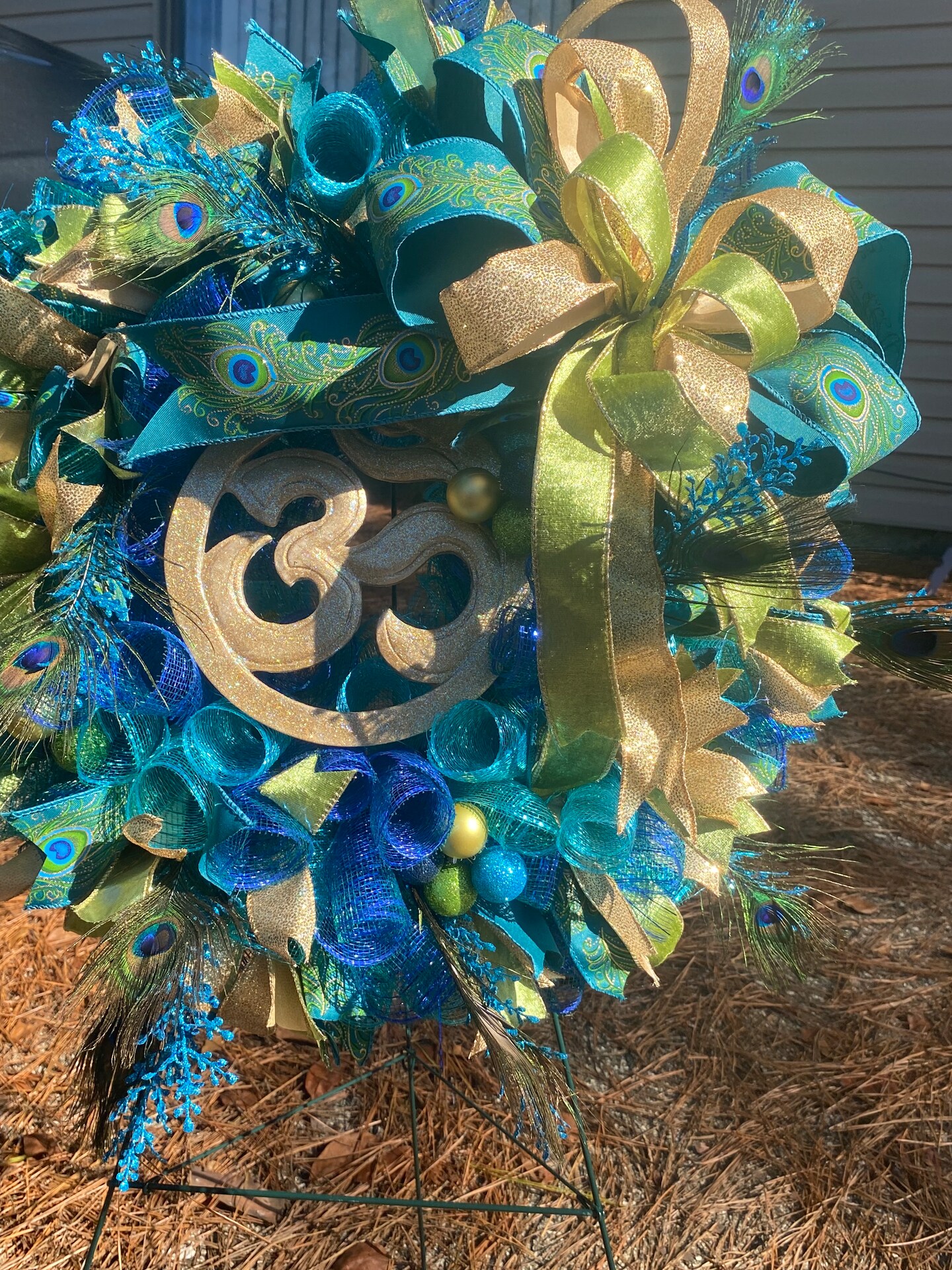 Peacock Wreath with Gold Om product 3