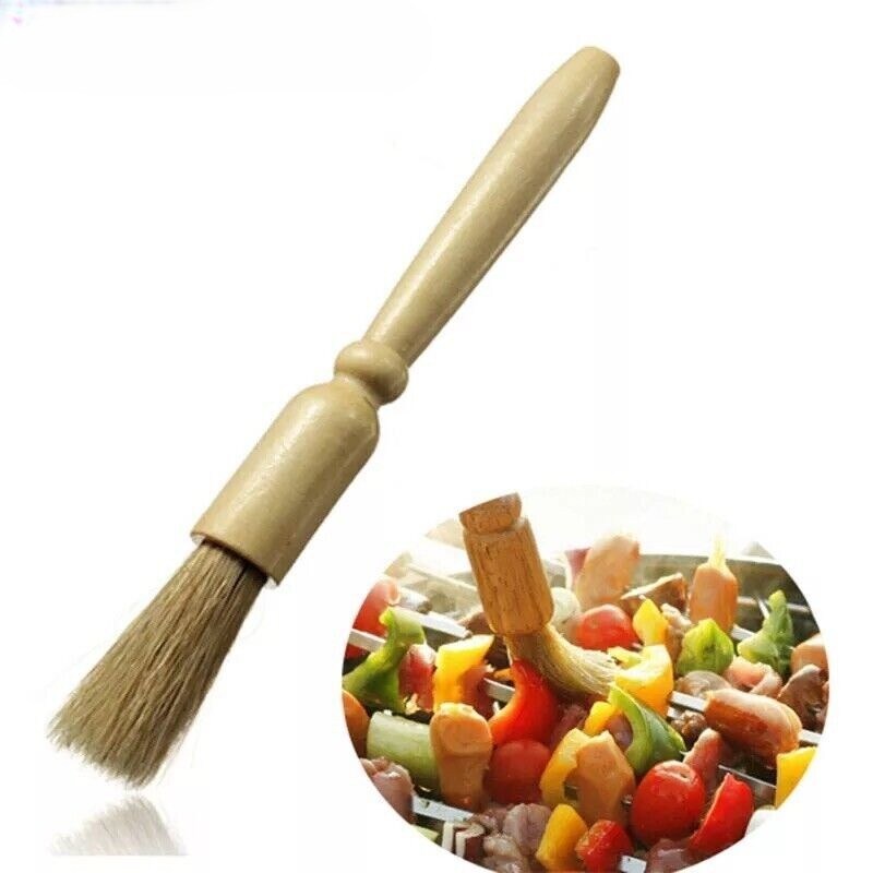 Wooden BBQ Brush for Basting, Cake Baking, and Buttering