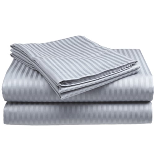 Wrinkle-Free 300 Thread Count Cotton Sateen Sheet Set Dobby Stripe, Machine