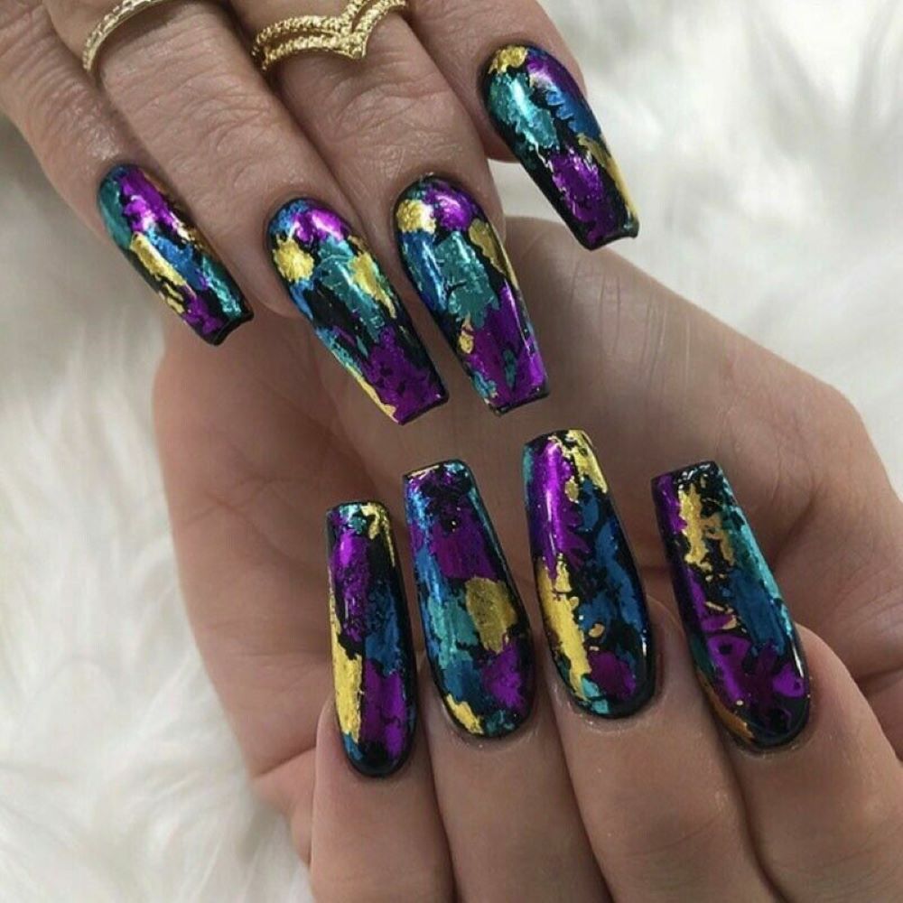 Kitcheniva Holographic Flower Nail Foils Decal Nail Art Transfer Sticker