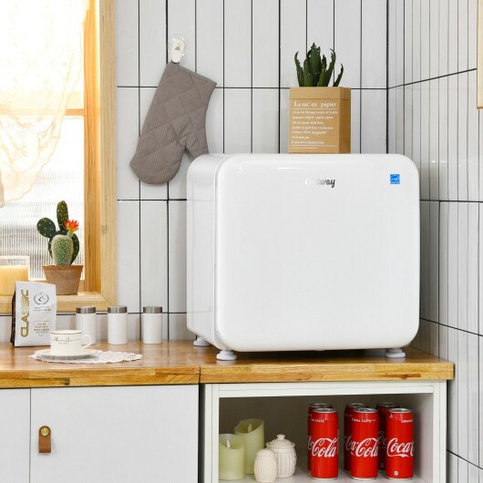 Compact Refrigerator with Reversible Door-White