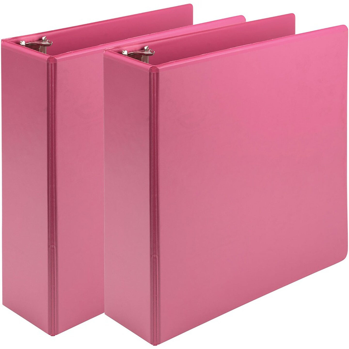 Samsill Earth&#x27;s Choice Plant-Based Economy Round Ring View Binders, 3 Rings, 3&#x22; Capacity, 11 x 8.5, Pink, 2/Pack