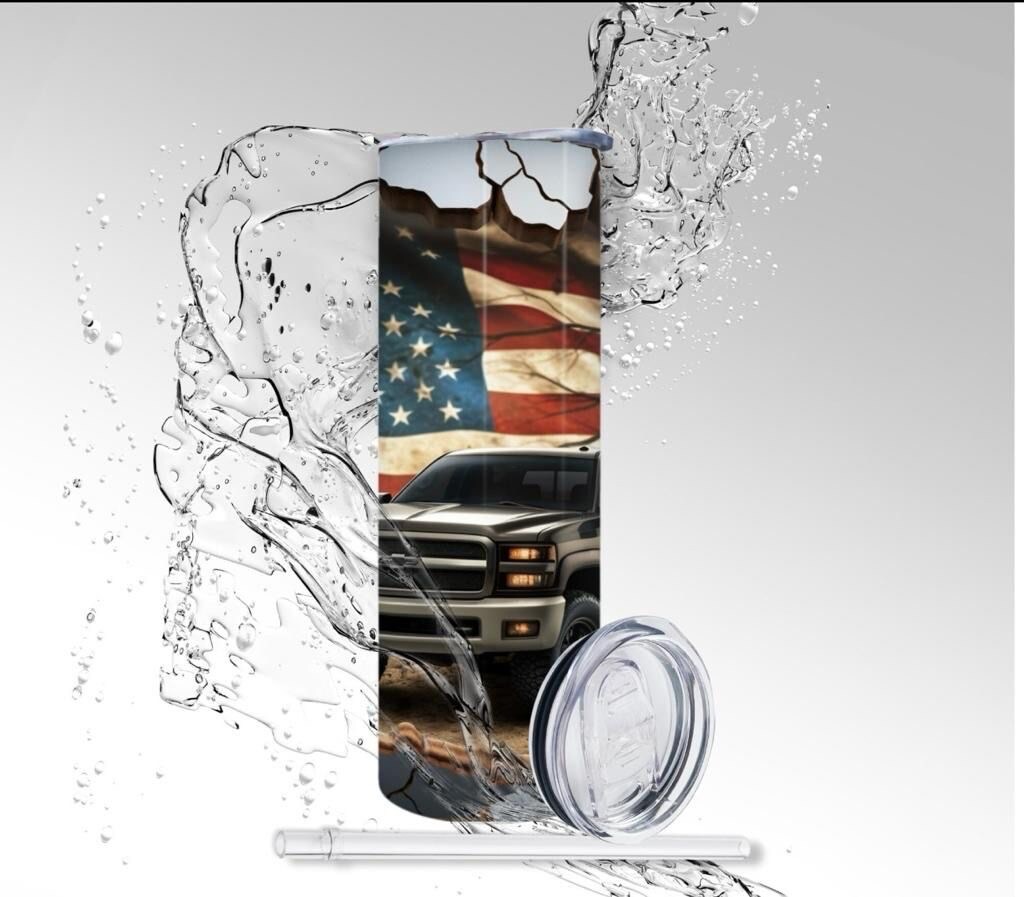 Tumbler: American Truck, Sublimated 20 oz Skinny Tumbler | MakerPlace ...