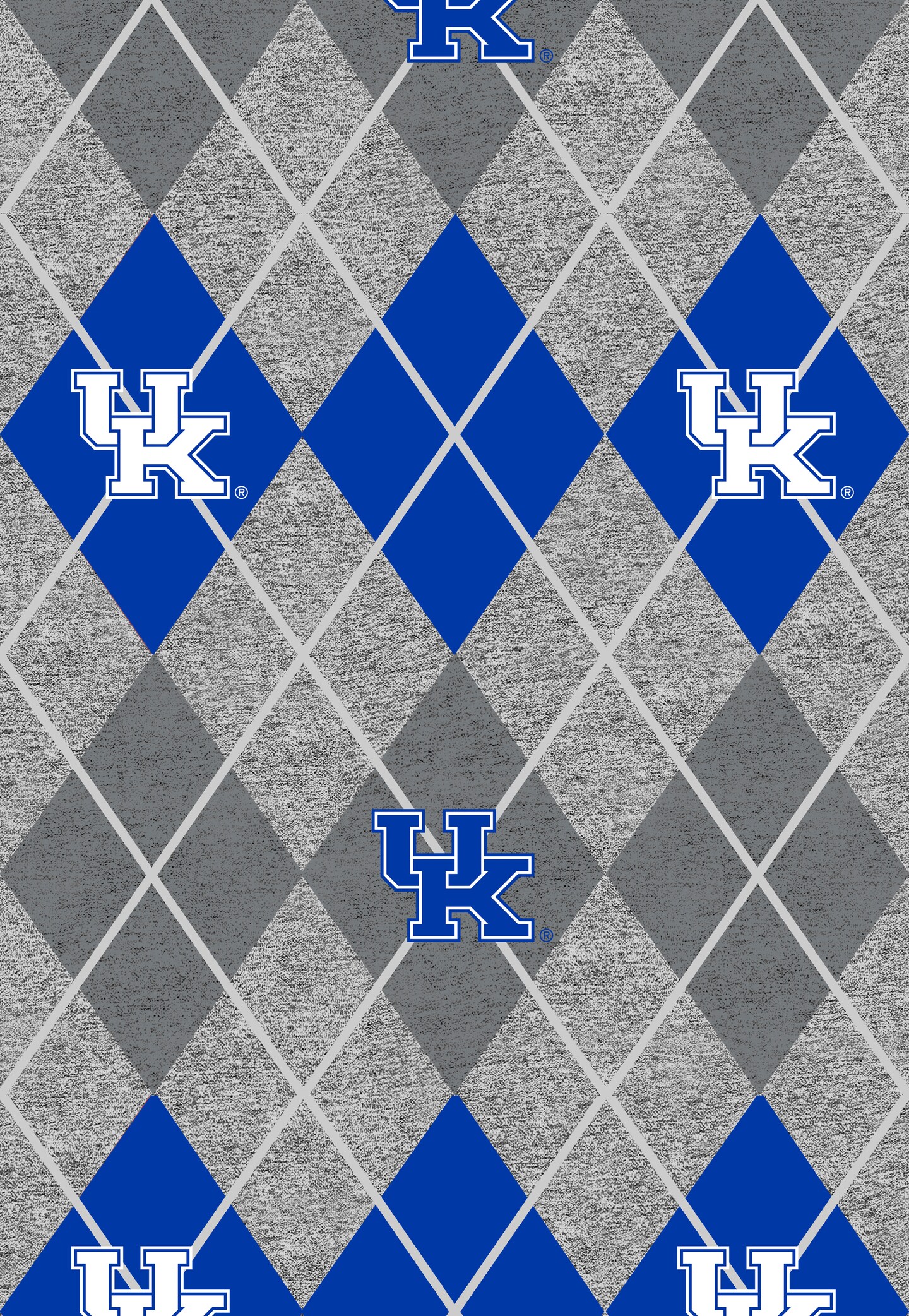 Sykel Enterprises-University of Kentucky Fleece Fabric-Kentucky Wildcats Heather Argyle Fleece Blanket Fabric-Sold by the yard