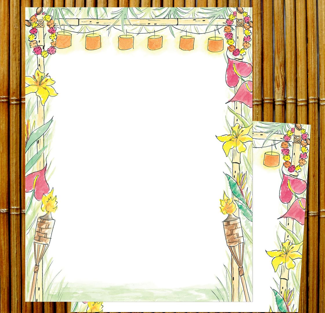 Great Papers! Luau Stationery Letterhead, Invitations and Announcements, Printer Friendly, 8.5&#x22;x11&#x22;, 80 Pack