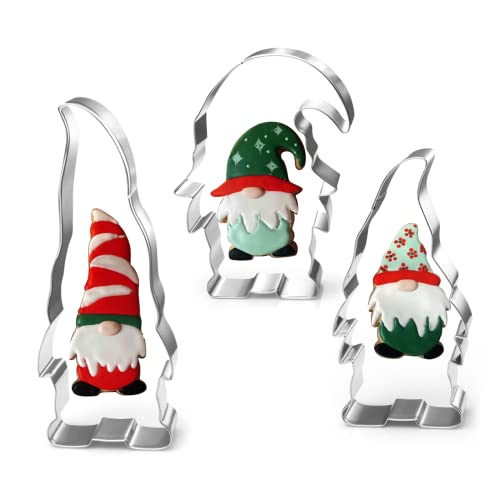 Gnome Cookie Cutter Set-5.3" 4.5" 4.3"-3-Pieces-Holiday Cookie Cutters Fondant Biscui Cutters