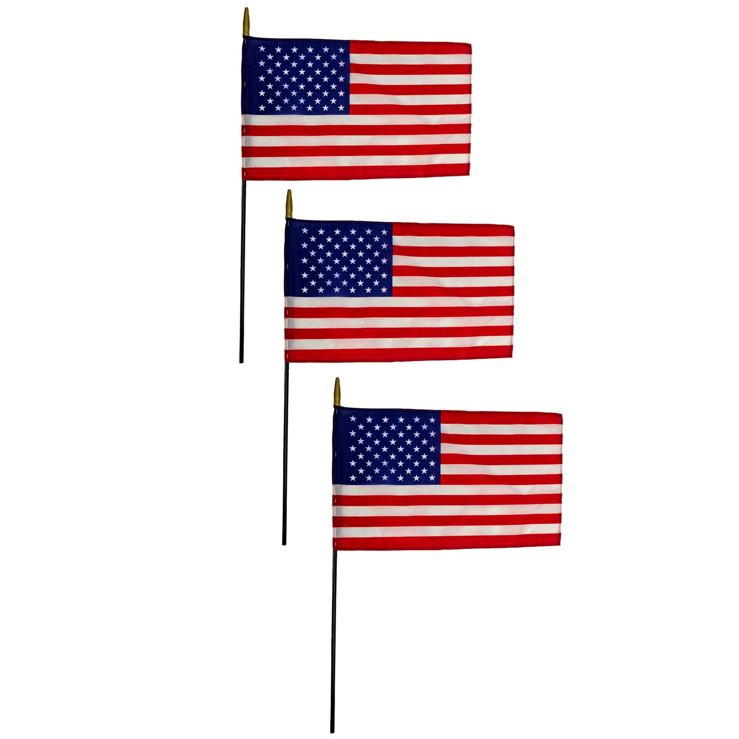 Nylon U.S. Classroom Flag, 12&#x22; x 18&#x22;, Pack of 3