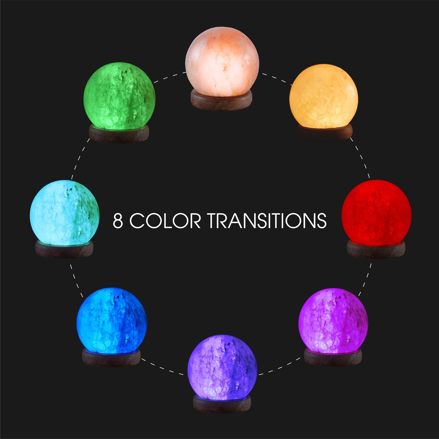 Sahil Round Salt Lamp 8 Color Modes