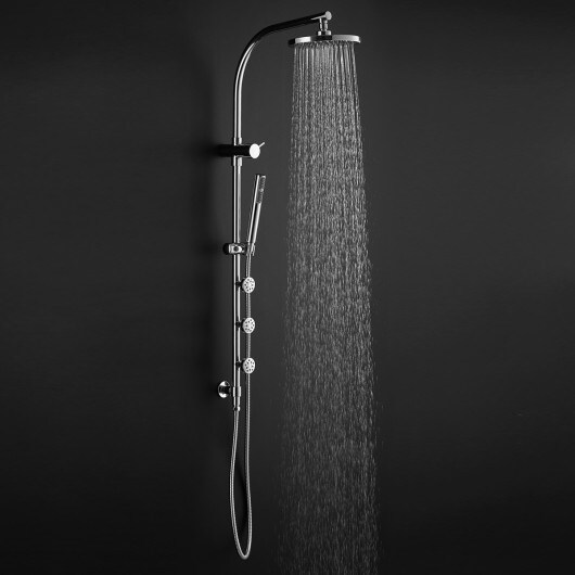 44&#x22; Chrome Brass Rainfall Shower Panel Wall Mount