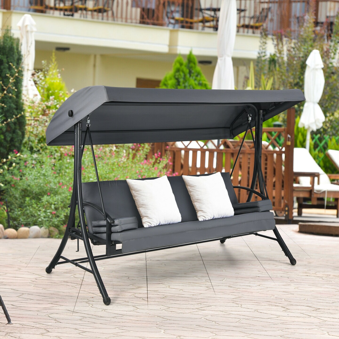 Gray patio swing sale