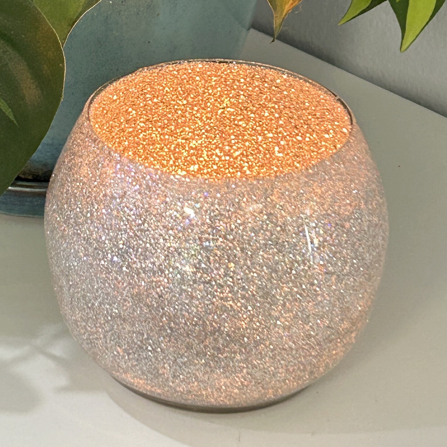 Simple glitter candle holder