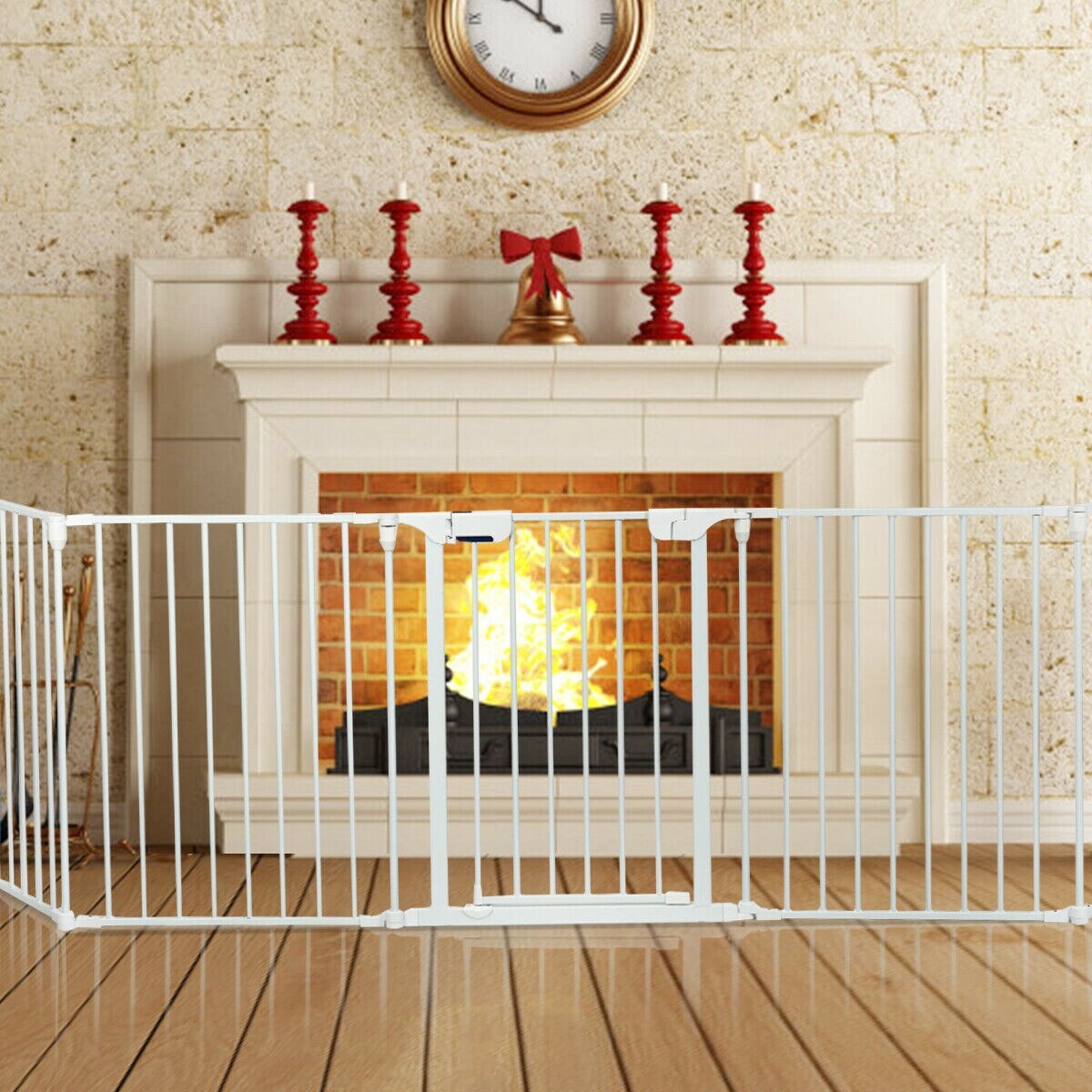 Panel Adjustable Wide Fireplace Fence