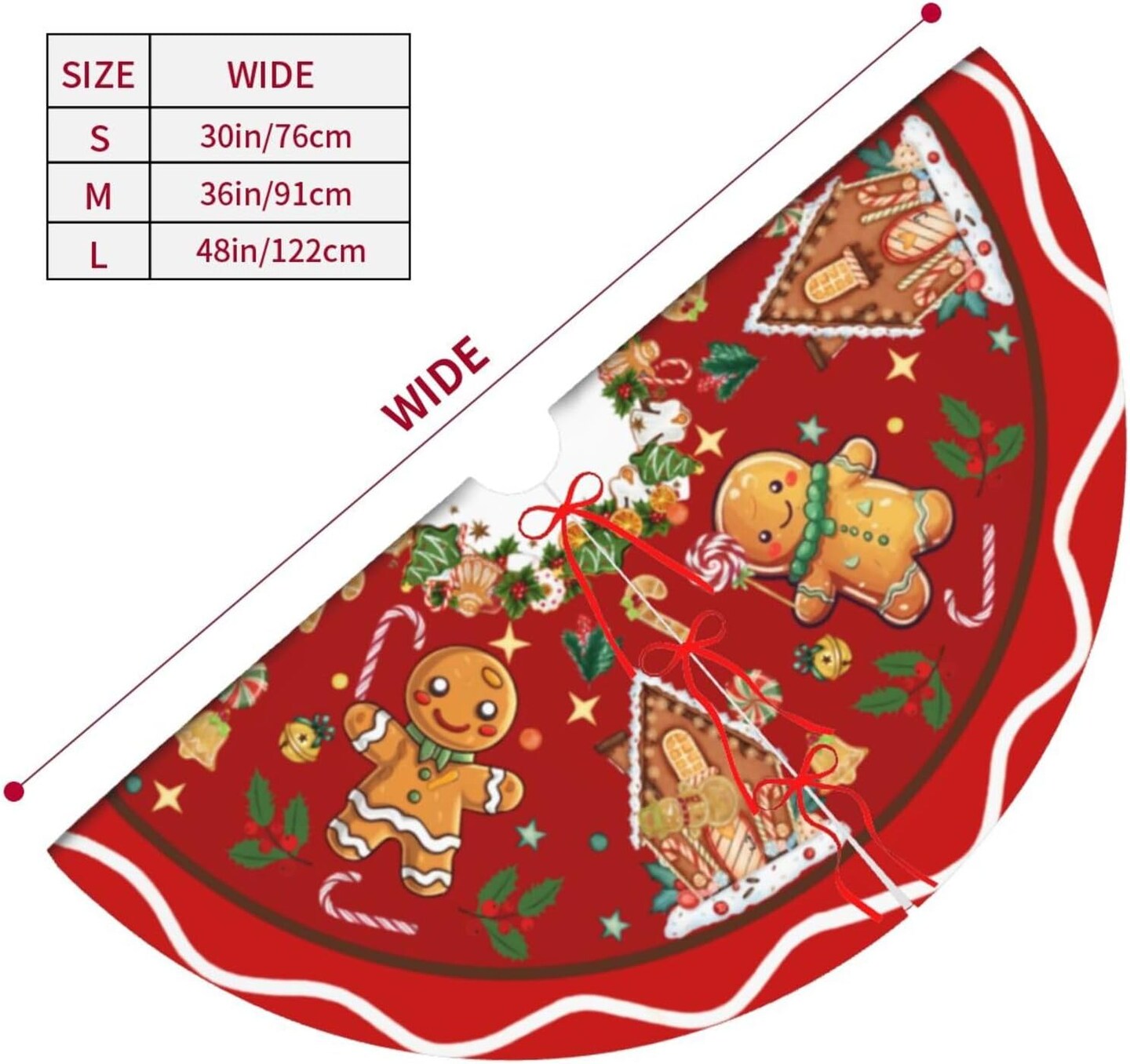 36 Inches Gingerbread Man Candy Christmas Tree Ornaments